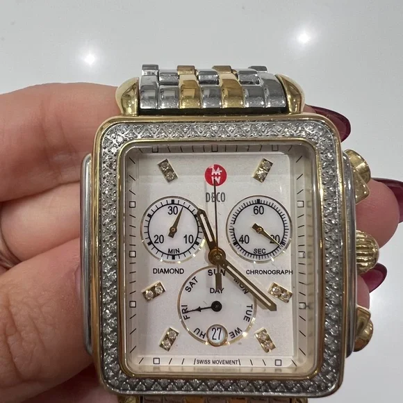 Michele Deco Two-Tone 18K Gold-Plated Diamond Watch - Picture 3 of 7